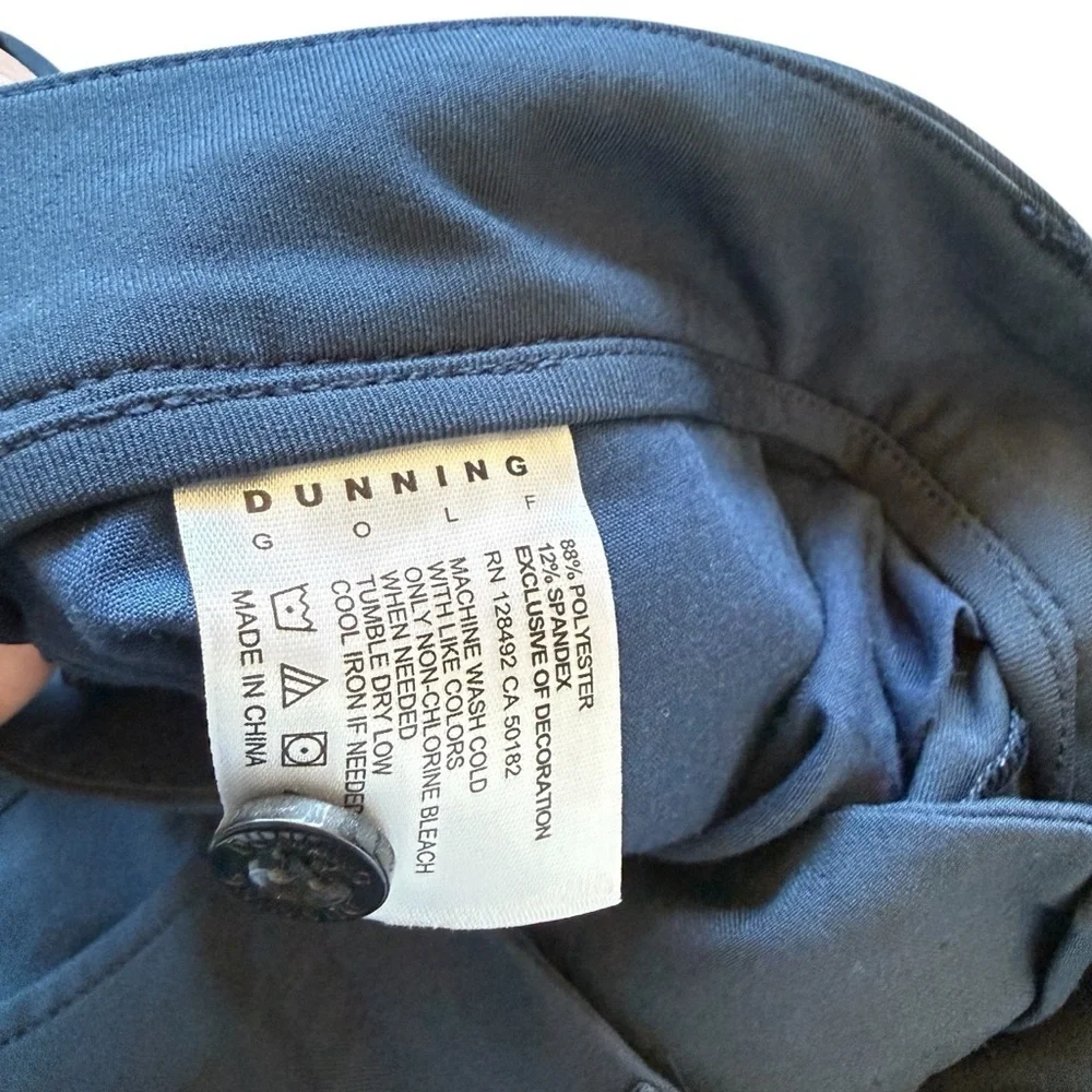 Dunning Golf Performance Stretch Chino Pants Mens 32x32 Navy Blue Flat Front